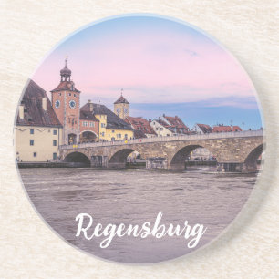 Historic old town in Regensburg, Germany Coaster
