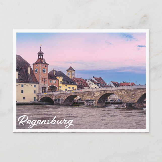 Historic old town in Regensburg, Germany Postcard (Front)