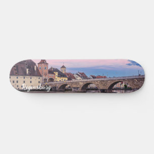 Historic old town in Regensburg, Germany Skateboard