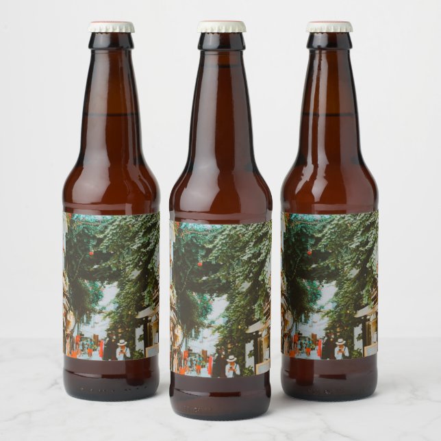 Historic old town Marbella  Beer Bottle Label (Bottles)