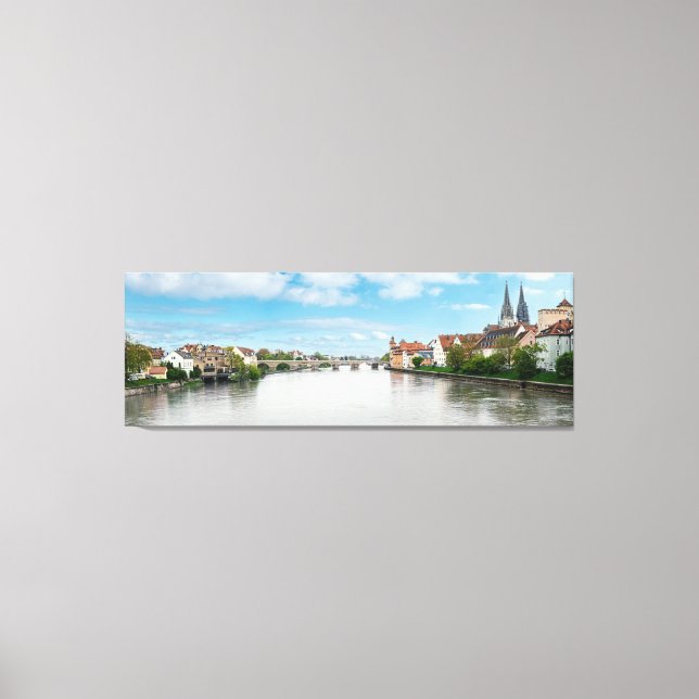 Historic old town of Regensburg, Germany Canvas Print (Front)