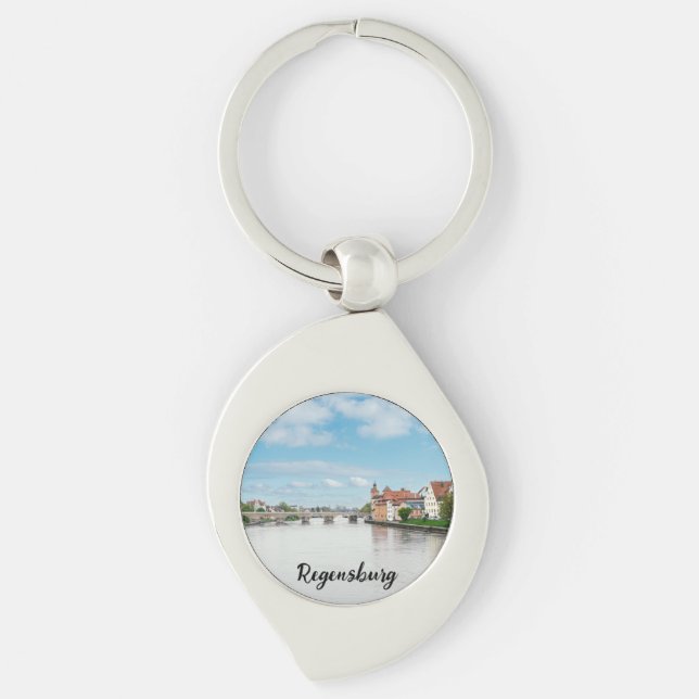 Historic old town of Regensburg, Germany Key Ring (Front)