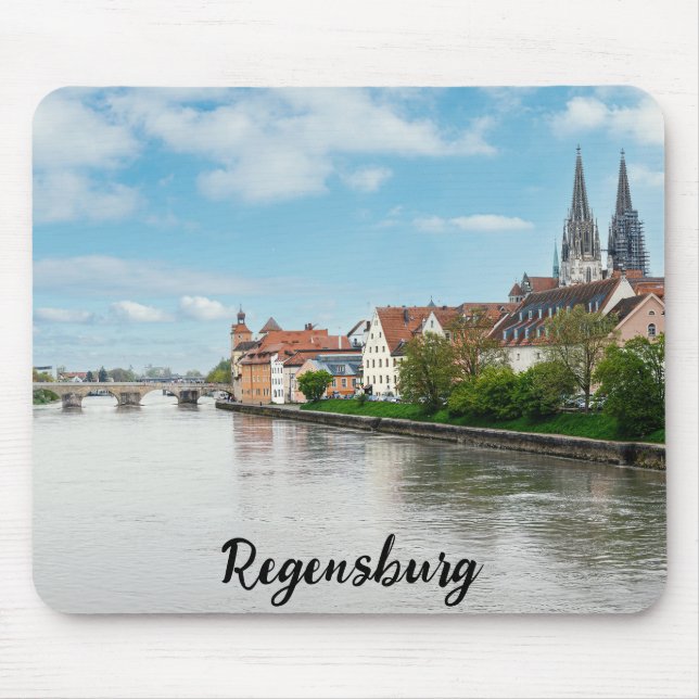 Historic old town of Regensburg, Germany Mouse Mat (Front)