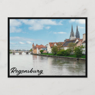 Historic old town of Regensburg, Germany Postcard
