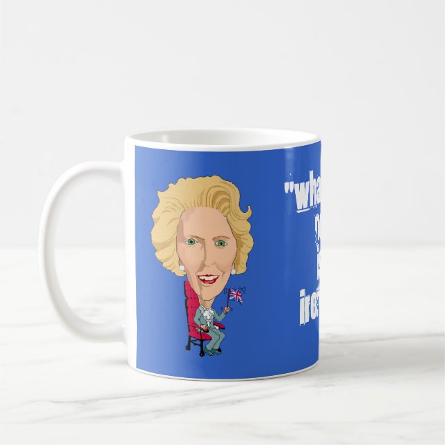 Historic PM Margaret Thatcher Caricature British Coffee Mug (Left)