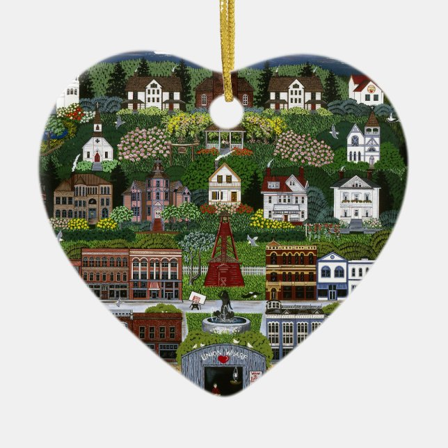Historic Port Townsend, Washington Ceramic Tree Decoration (Front)