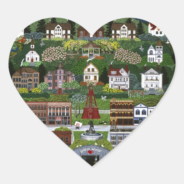 Historic Port Townsend, Washington Heart Sticker (Front)