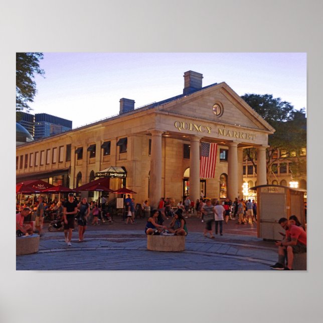 Historic Quincy Market Downtown Boston Poster (Front)