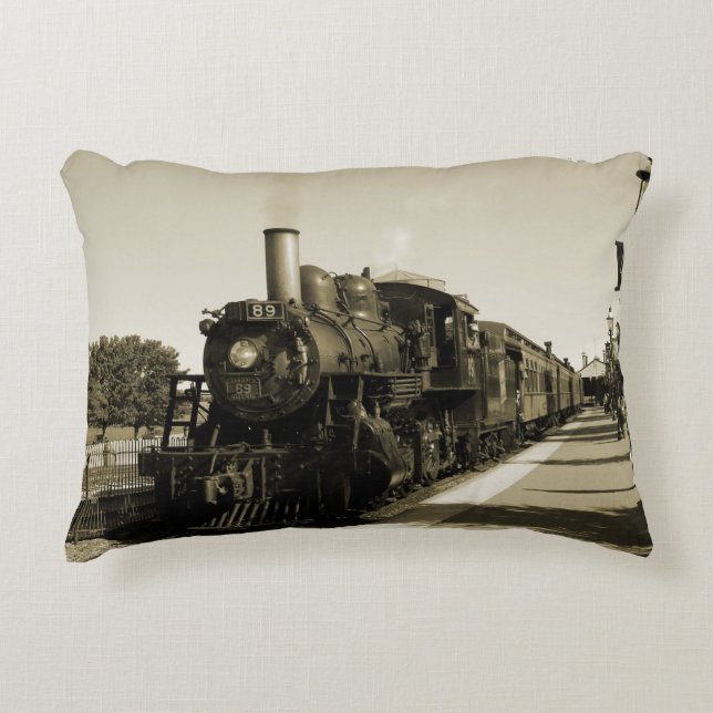 Historic Railroad Decorative Cushion (Front)