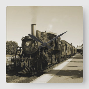 Historic Railroad Square Wall Clock