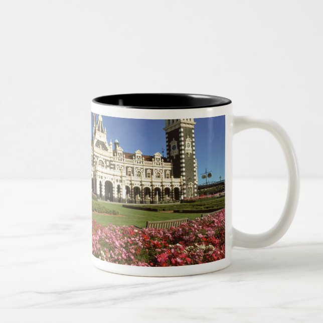Historic Railway Station, Dunedin, New Zealand Two-Tone Coffee Mug (Right)