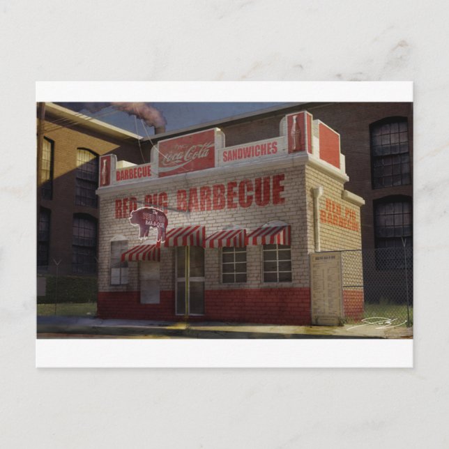 Historic Red Pig BBQ in Concord NC Postcard (Front)