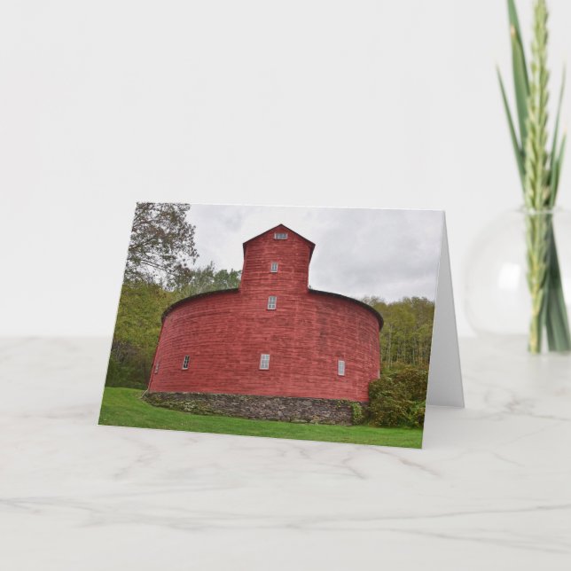 Historic Red Round Barn, Halcottsville, New York Card (Front)