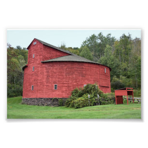 Historic Red Round Barn, Halcottsville, New York Photo Print