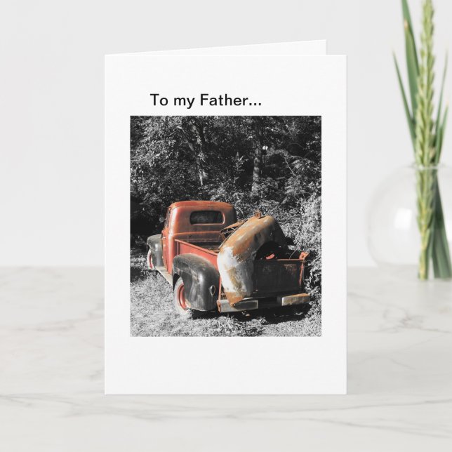 Historic Red Vintage Truck Father's Day Card (Front)