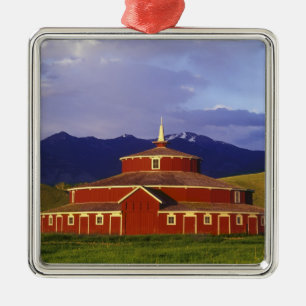 Historic Round Barn at Twin Bridges Montana Metal Tree Decoration