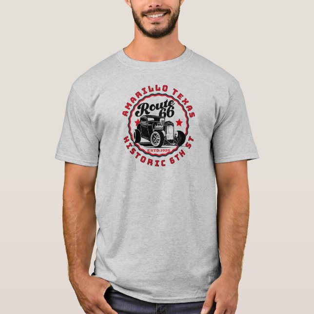 Historic Route 66 Amarillo Texas Tee (Front)
