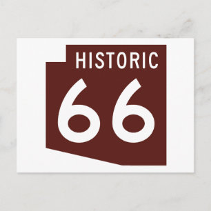 Historic Route 66 - Arizona State Map Postcard