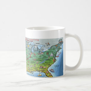 Historic Route 66 Cartoon Map Coffee Mug