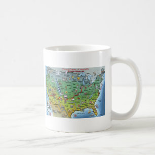 Historic Route 66 Cartoon Map Coffee Mug