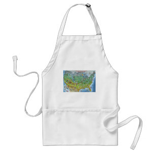 Historic Route 66 Cartoon Map Standard Apron