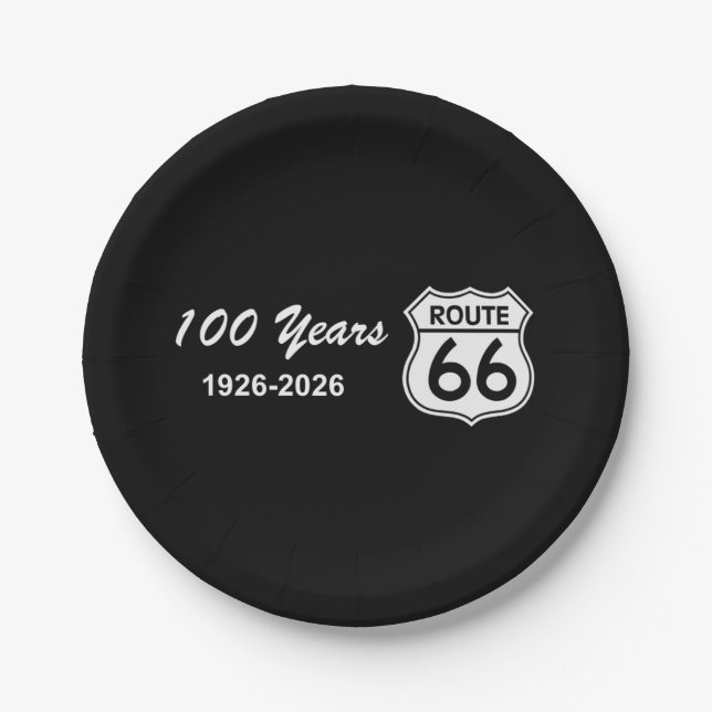 Historic Route 66 Centennial Paper Plate (Front)
