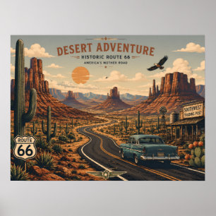 Historic Route 66 Desert Adventure Poster