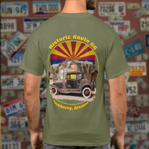Historic Route 66 Hackberry, Arizona Back Design T-Shirt