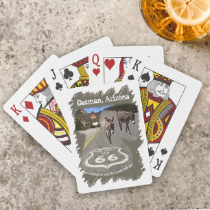 Historic Route 66 Oatman Arizona Burros On Street Playing Cards