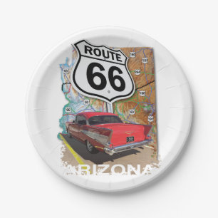 Historic Route 66 Paper Plate