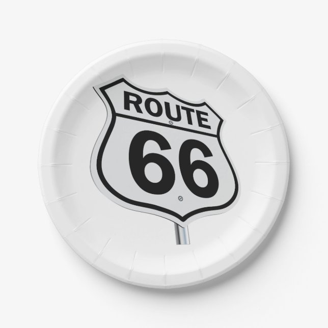 Historic Route 66 Paper plate. Plate (Front)