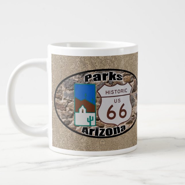 Historic Route 66 ~ Parks, Arizona Large Coffee Mug (Left)