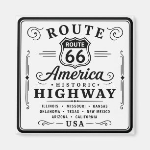 Historic Route 66 Sign Decor Magnet
