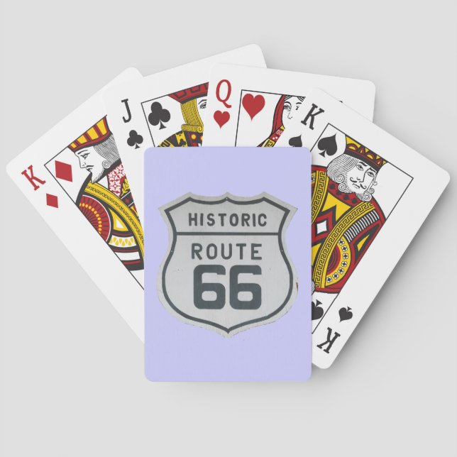 HIstoric Route 66 Sign Playing Cards (Back)