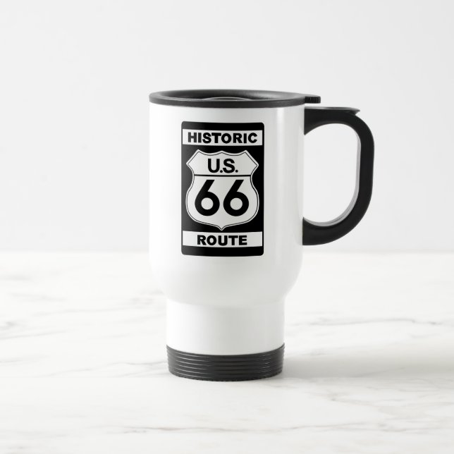 Historic Route 66 White Travel Mug (Right)