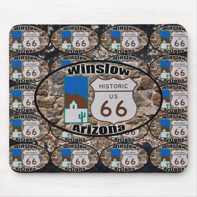 Historic Route 66 - Winslow, Arizona Mouse Mat (Front)