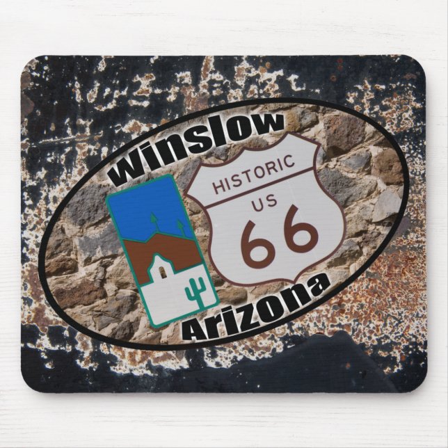 Historic Route 66 - Winslow, Arizona Mouse Mat (Front)