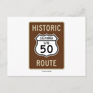 Historic Route US Highway 50 (California) Postcard