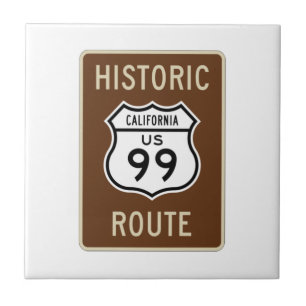 Historic Route US Route 99 (California) Sign Tile