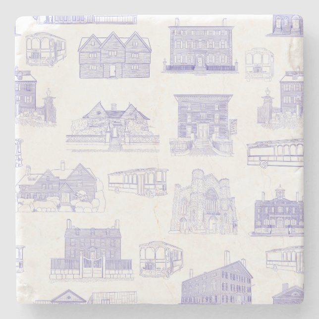 Historic Salem MA Stone Coaster (Front)