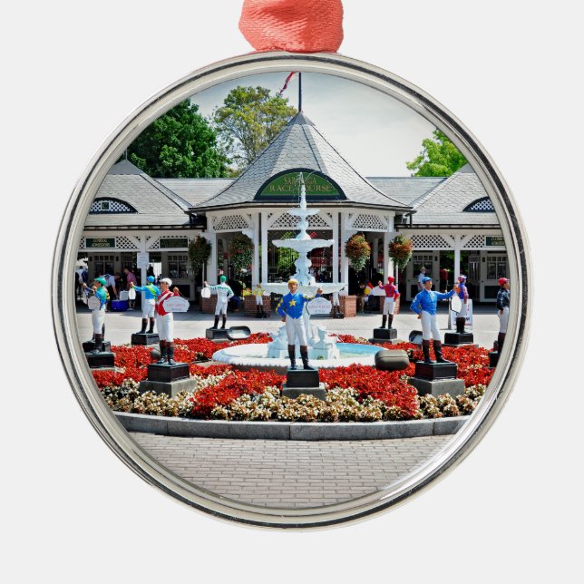 Historic Saratoga 150 on Opening Day Metal Tree Decoration (Front)