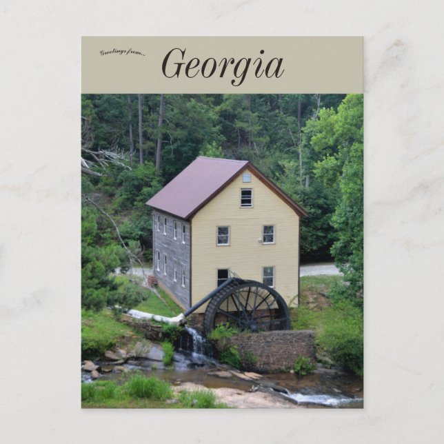 Historic Sell's Mill at Hoschton Georgia Postcard (Front)