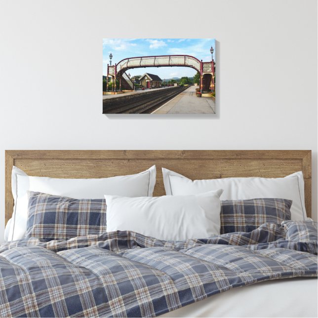 Historic Settle Railway Station, Yorkshire Canvas Print (Insitu(Bedroom))