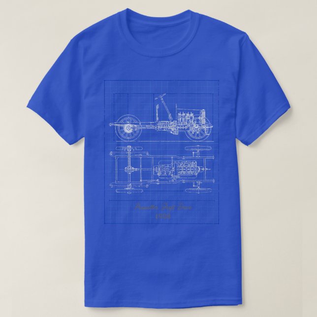 Historic  Shaft Drive Blueprint T-Shirt (Design Front)