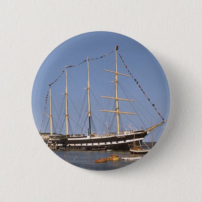 Historic ships 6 cm round badge (Front)
