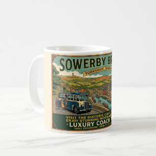 Historic Sowerby Bridge Canal Wharf Vintage Art Coffee Mug
