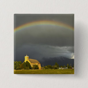 Historic St Ignatius Mission in St Ignatius, 2 15 Cm Square Badge