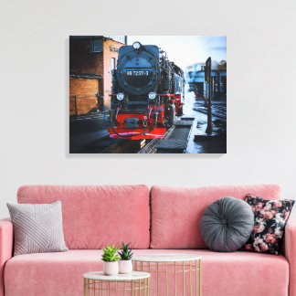 Historic steam train: wernigerode station canvas print