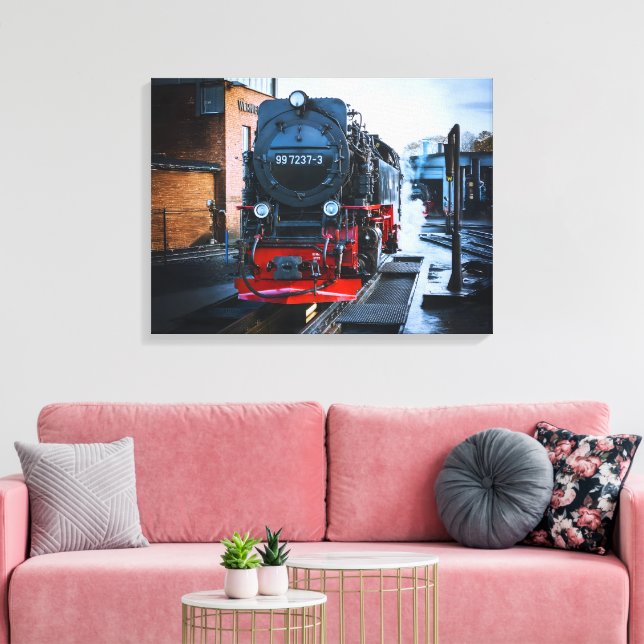 Historic steam train: wernigerode station canvas print (Insitu(LivingRoom))