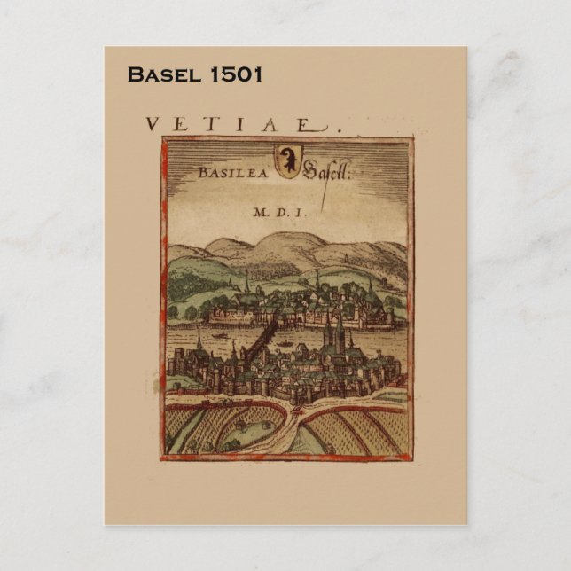 Historic Switzerland, Basel 1501 Postcard (Front)